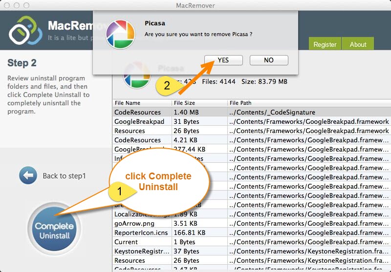 Picasa removal