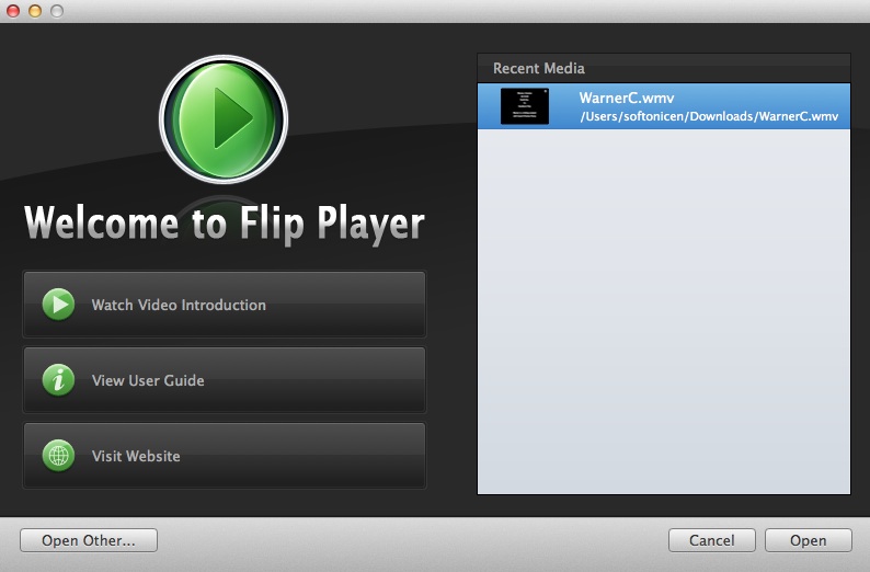 apple quicktime player with flip4mac wmv components