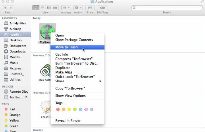 how to uninstall tor browser from mac