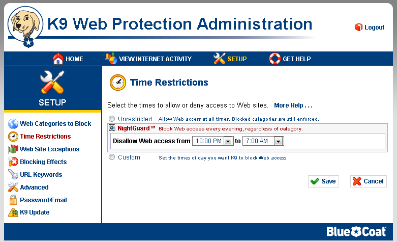 remove K9 Web Protection
